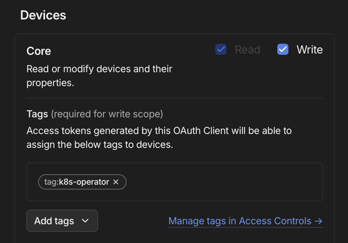Tailscale Devices Configuration